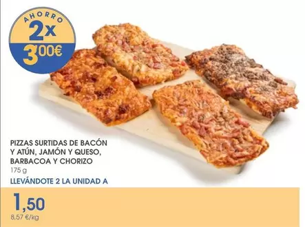 Pizzas Surtidas De Bacon Y Atún, Jamón Y Queso, Barbacoa Y Chorizo