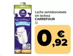 Carrefour - Leche Semidesnatada Sin Lactosa