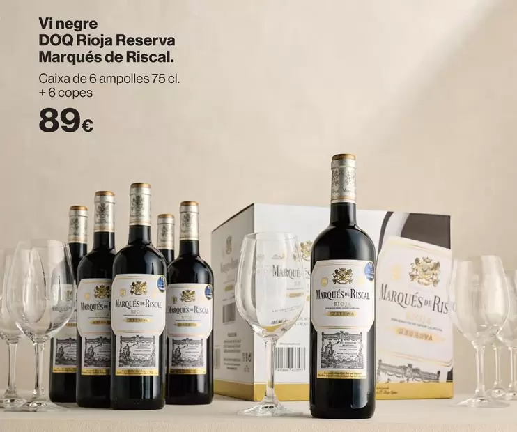 Marqués de Riscal - Vi Negre DOQ Rioja Reserva