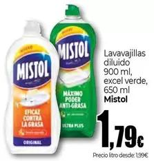 Mistol - Lavavajillas Diluido Excel Verde