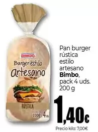 Bimbo - Pan Burger Rustica Estilo Artesano