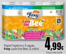 Foxy - Papel Higiénico 3 Capas Love The Bee