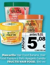 Fructis - Mascarilla Hair Food Banana, Hair Food Papaya O Pelo Apagado Sandla