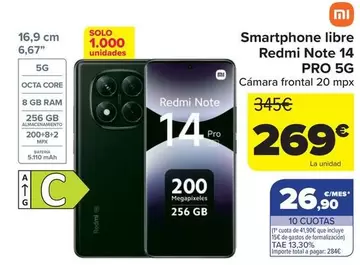 Xiaomi - Smartphone Libre Redmi Note 14 Pro 5g
