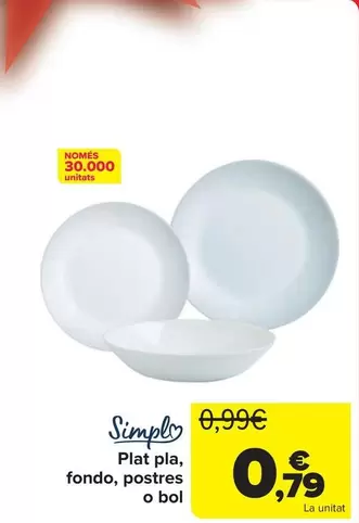 Simpl - Plato Llano, Hondo, Postre O Bol