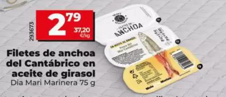 Dia Mari Marinera - Filetes De Anchoa Del Cantábrico En Aceite De Girasol