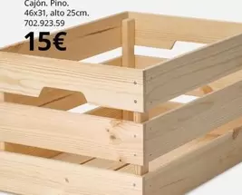 Cajon, Pino. 46x31, Alto 25cm.