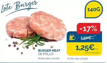 Burger Meat De Pollo