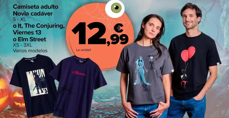 TEX - Camiseta Adulto Novia Cadaver O It The Conjuring Viernes 13 O Elm Street