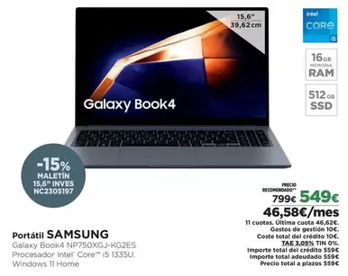 Samsung - Galaxy Book4 Np750xgj-kg2es