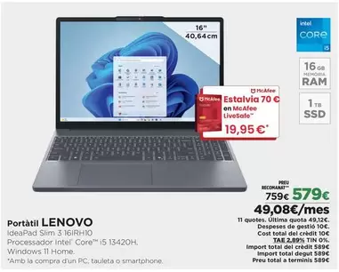 Lenovo - Portatil