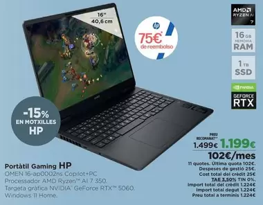 HP - Portátil Gaming