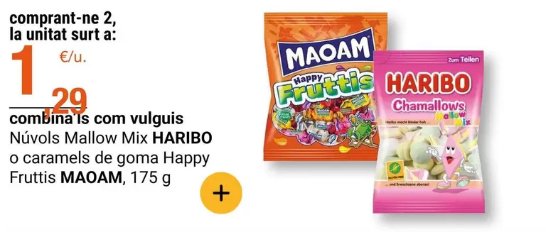 Haribo - Nuvols Malllow Mix  O Caramels De Goma Happy Fructis