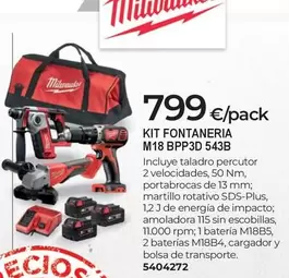 Impacto - Kit Fontaneria M18 Bpp3d 543b