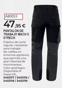 Pantalon De Trabajo Mach 5 Strech