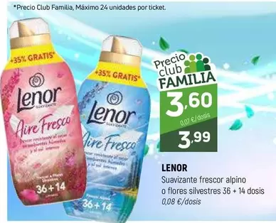 Lenor - Suavizante Frescor Alpino O Flores Silvestres