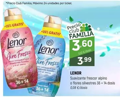 Lenor - Suavizante Frescor Alpino O Flores Silvestres