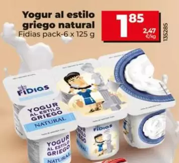 Fidias - Yogur Al Estilo Griego Natural Pack-6 X 125 G
