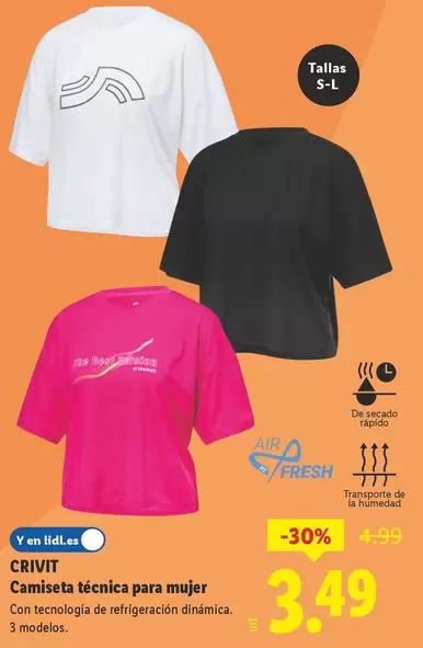 Crivit - Camiseta Técnica Para Mujer