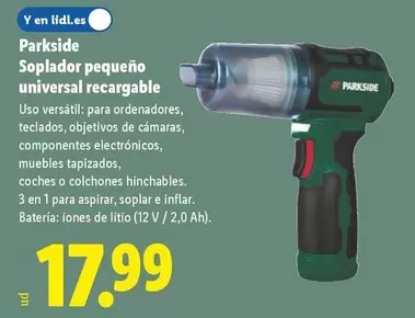 Parkside - Soplador Pequeno Universal Recargable