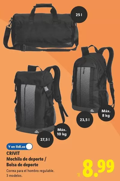 Crivit - Mochila De Deporte / Bolsa De Deporte