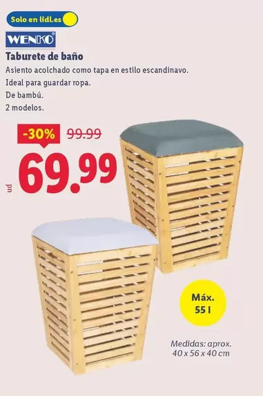 Wenko - Taburete De Bano