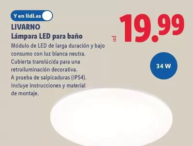 Livarno - Lampara Led Para Bano