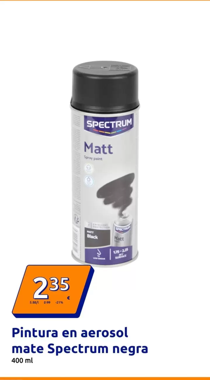 Spectrum - Pintura En Aerosol Mate Negra