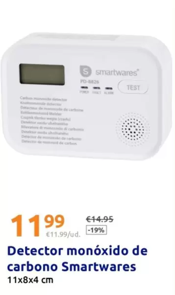 Smartwares - Detector Monoxido De Carbono 