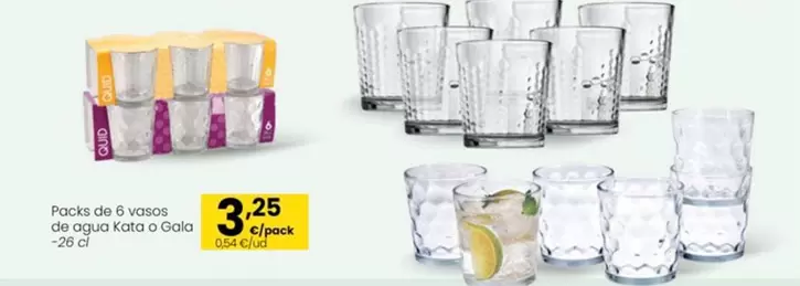 Packs De 6 Vasos De Agua Kata O Gala