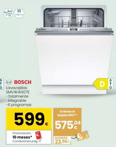 Bosch - Lavavajillas SMV4HAX07E 
