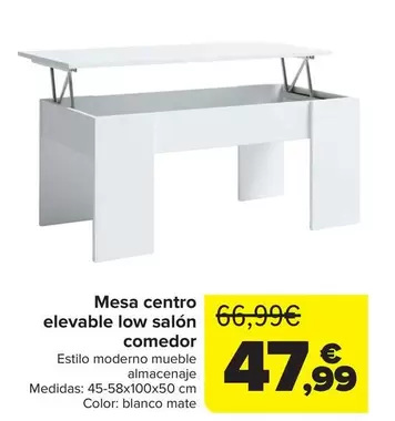 Mesa Centro Elevable Low Salón Comedor