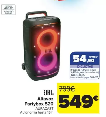 JBL - Altavoz Partybox 520