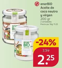 EnerBio - Aceite De Coco Neutro Y Virgen