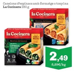 La Cocinera - Canelons D'Espinacs Amb Formatge O Tonyina