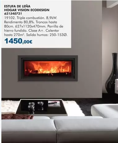 Estufa De Leña Hogar Vision Ecodesign 621540721