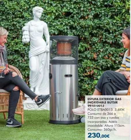 Butsir - Estufa Exterior Gas Inoxidable 991010013
