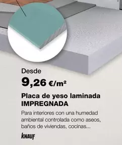 Knauf - Placa De Yeso Laminada Impregnada