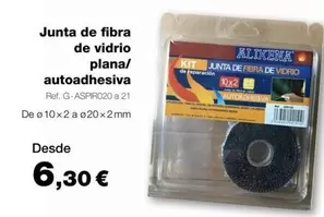 Junta De Fibra De Vidrio Plana/ Autoadhesiva