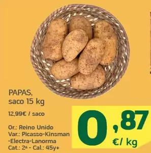 Papas, Saco