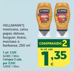 Hellmann's - Mexicana, Salsa Papas Deluxe, Burguer, Brava, Mostaza O Barbacoa
