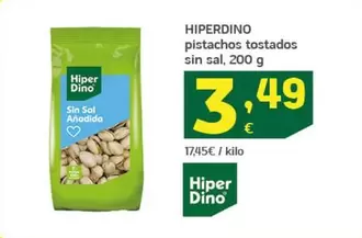 Hiperdino - Pistachos Tostados Sin Sal