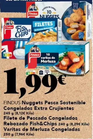 Findus - Nuggets Pesca Sostenible Congelados Extra Crujientes