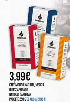 Candelas - Cafe Molido Natural, Mezcla O Descafeinado Natural