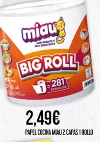 Miau - Papel Cocina 2 Capas 1 Rollo