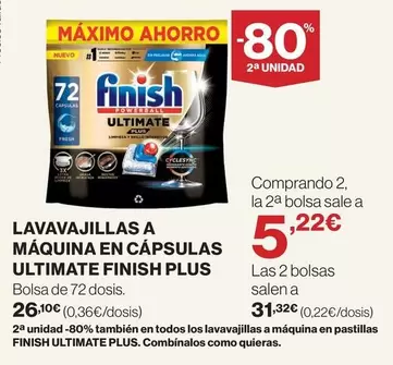 Finish - Lavavajillas A Maquina En Capsulas Ultimate Plus