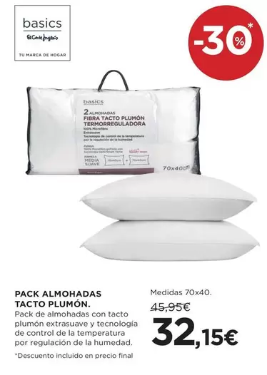 El Corte Inglés - Pack Almohadas Tacco Plumon