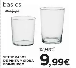 El Corte Inglés - Set 12 Vasos De Pinta Y Sidra Edimburgo
