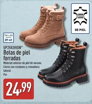 Up2fashion - Botas De Piel Forradas