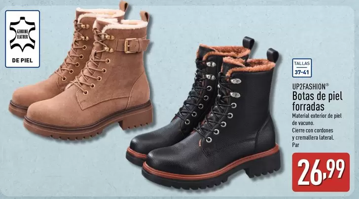 Up2fashion - Botas De Piel Forradas